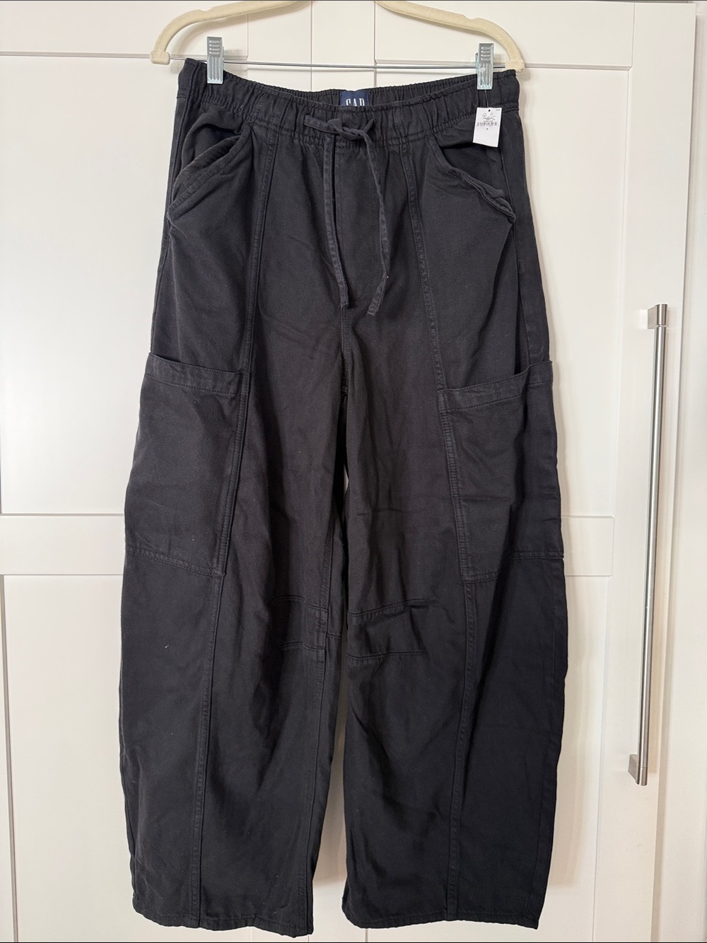 GAP Black Wide-Leg Utility Flare Jeans